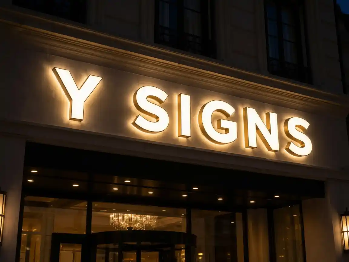 Front and Back-Lit Sign — Night sample