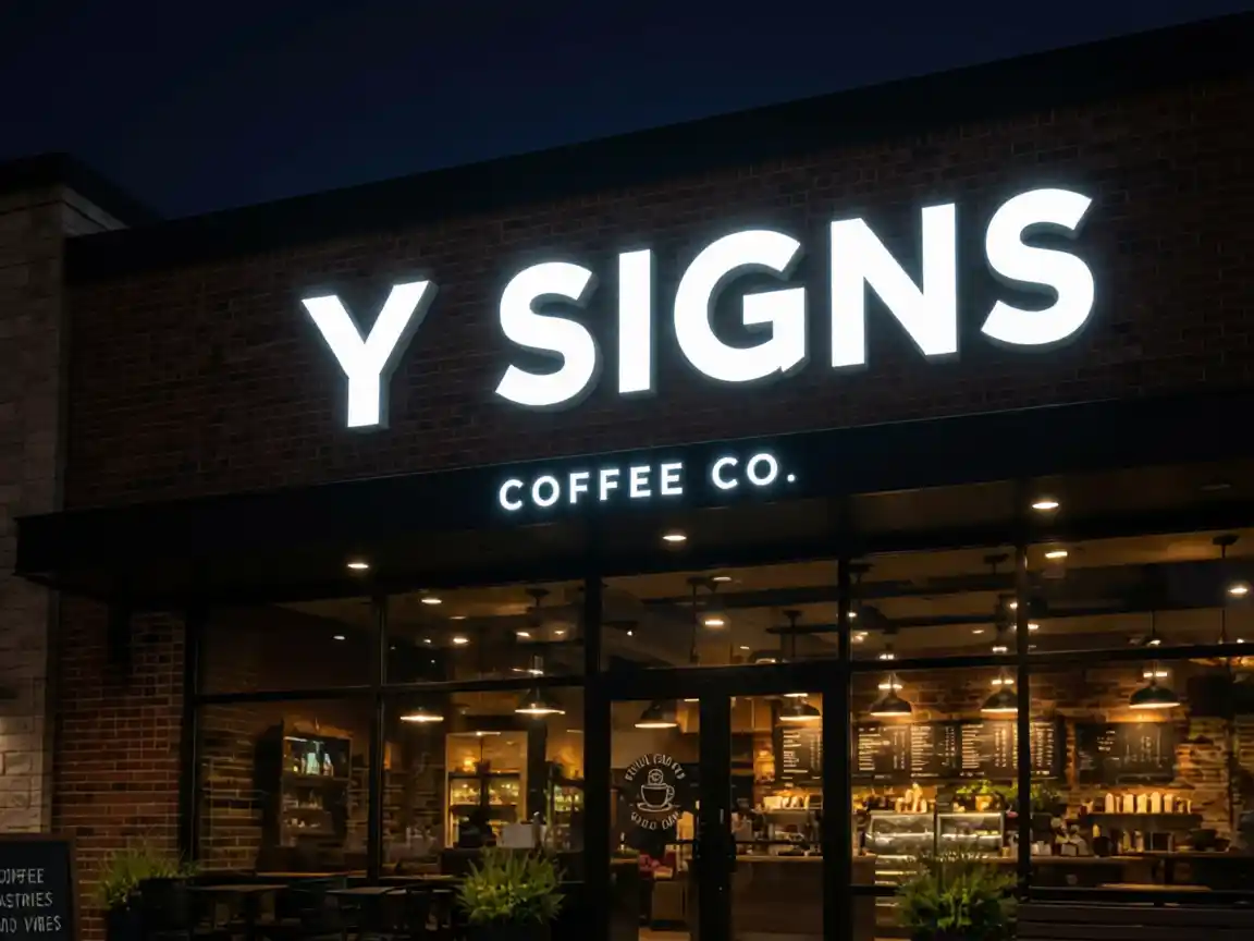 Front-Lit Letters Sign — Night sample