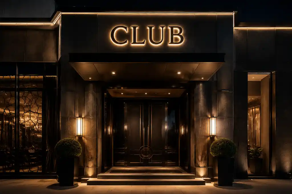 Business Club storefront signage