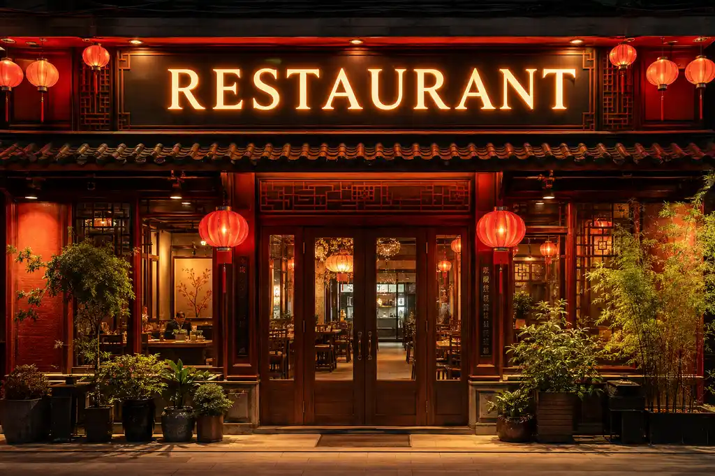 Chinese Restaurant storefront signage