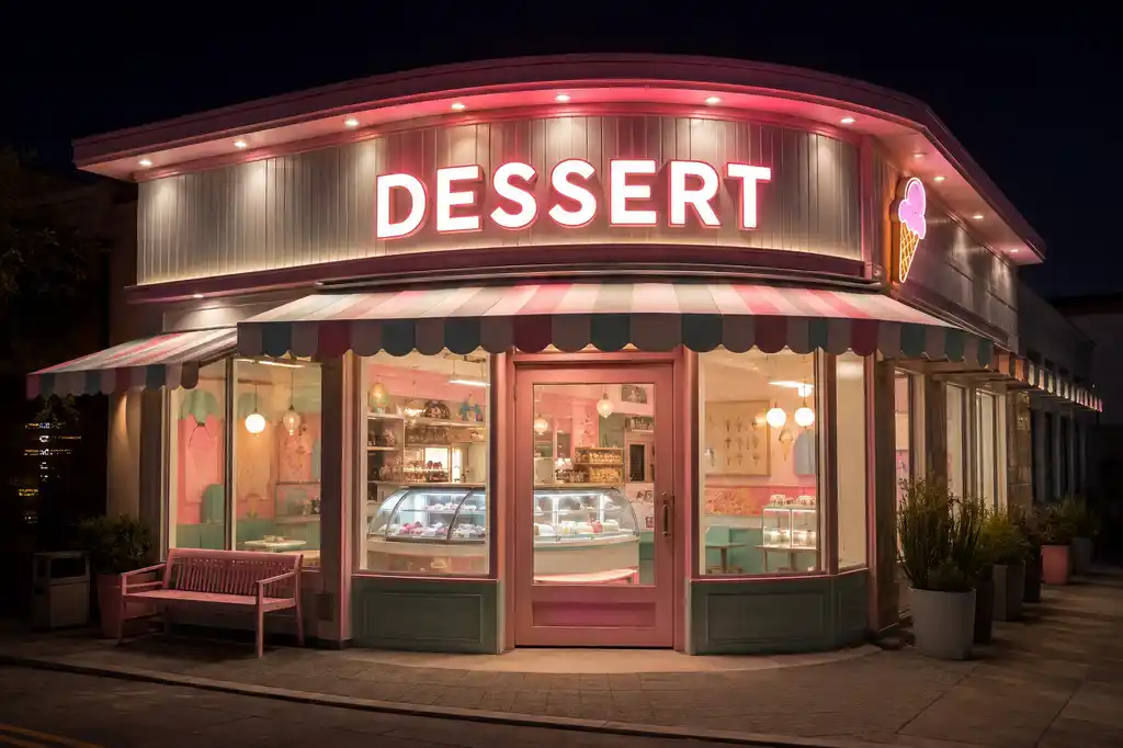 Ice Cream & Dessert storefront signage