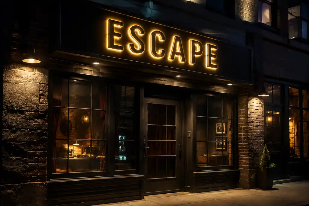 Escape Room storefront signage