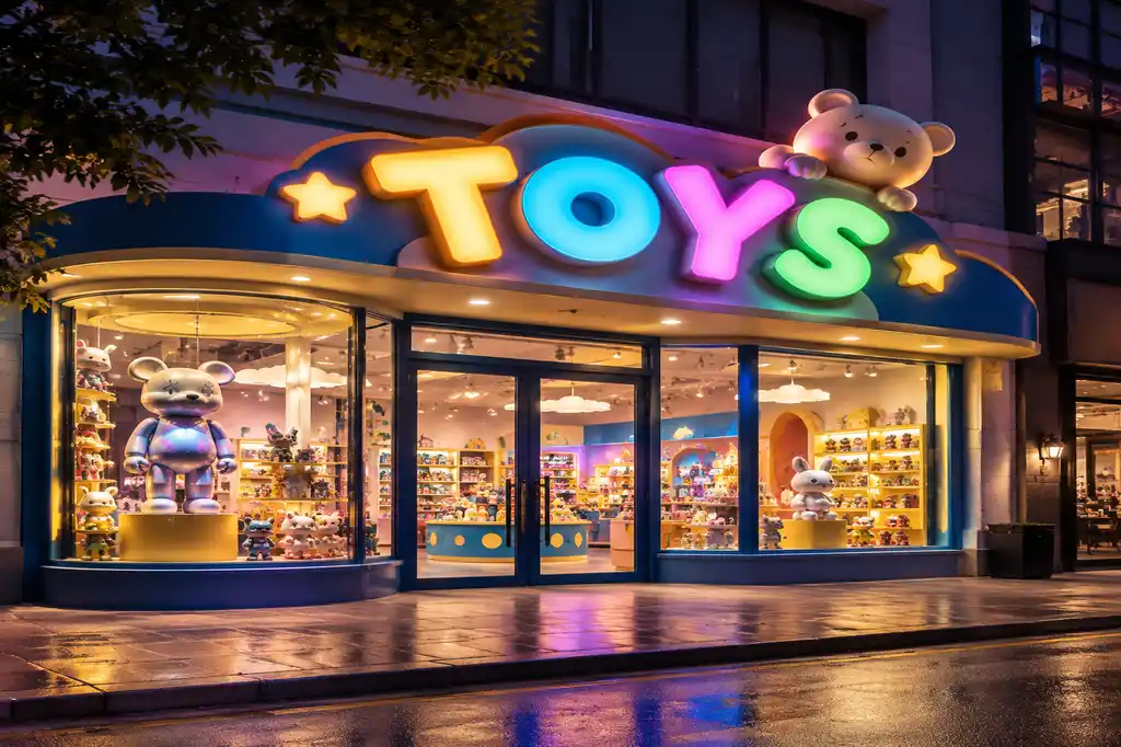 Designer Toy Store storefront signage