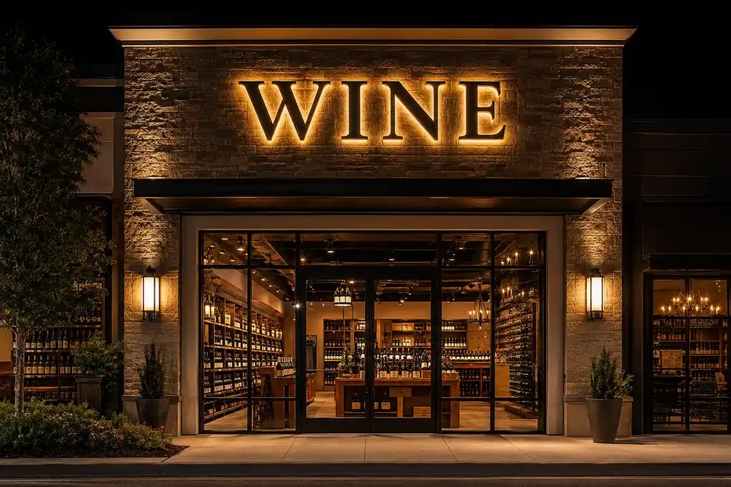 Wine & Liquor Store storefront signage