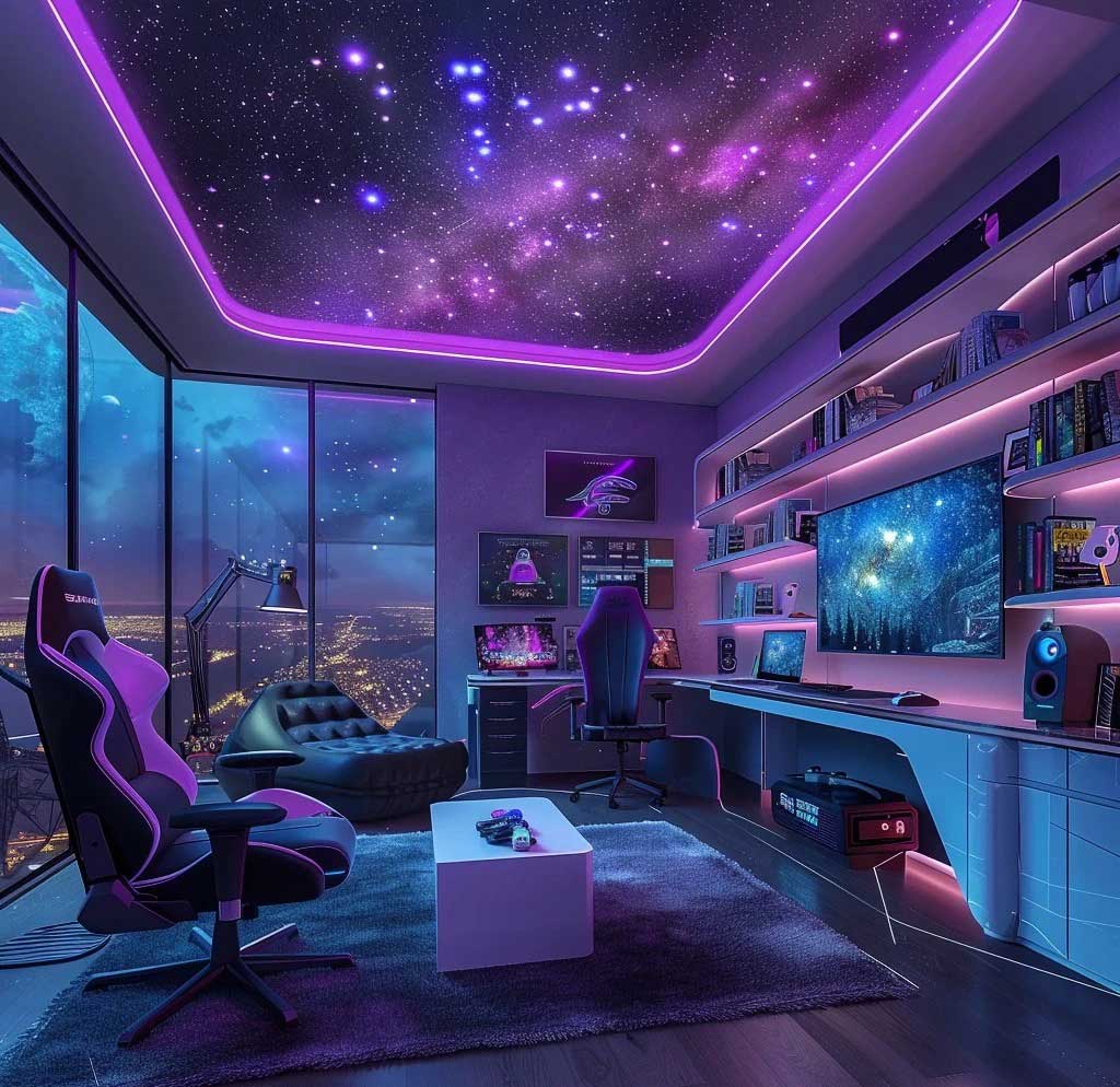 Cyberpunk Wind Gaming Room — Who Needs an Internet Café Anymore?