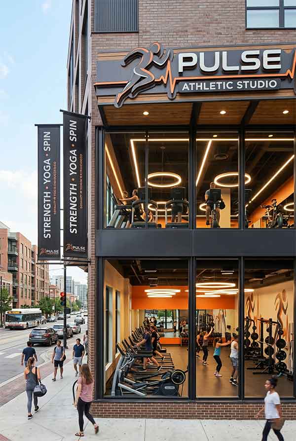 Fitness Studio Signage Design Case: Pulse Athletic Studio