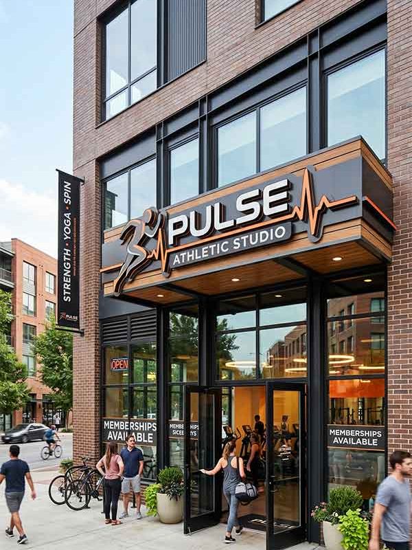 Fitness Studio Signage Design Case: Pulse Athletic Studio