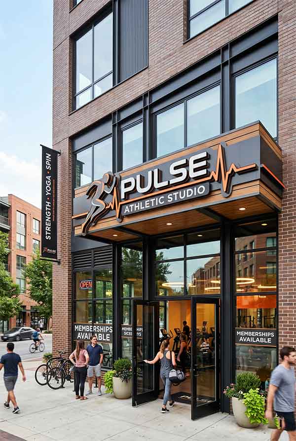 Fitness Studio Signage Design Case: Pulse Athletic Studio