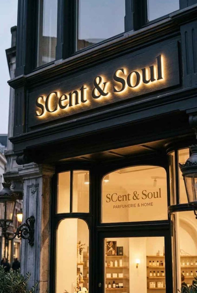Fragrance Boutique Signage Design Case: Scent & Soul