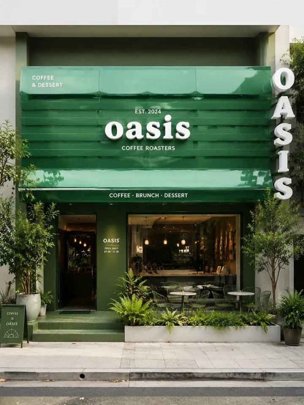 Cafe Signage Design Case: Oasis Coffee Roasters