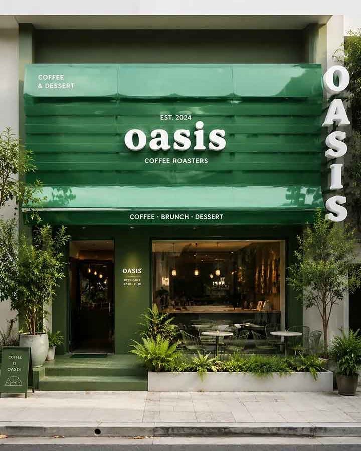 Cafe Signage Design Case: Oasis Coffee Roasters