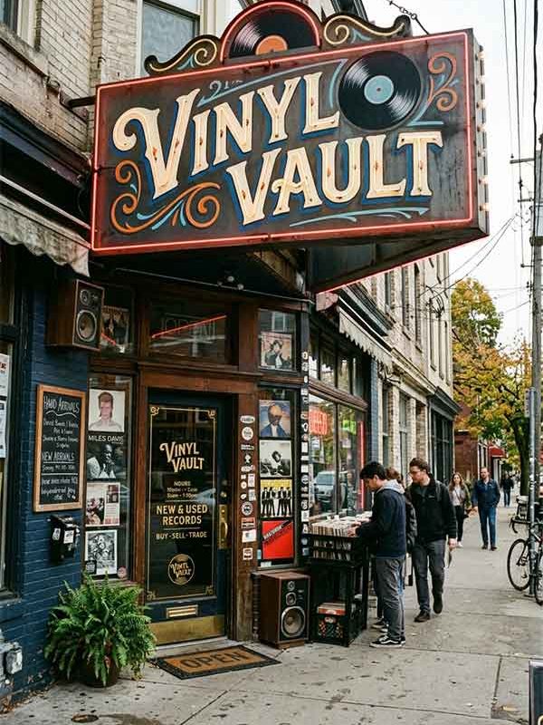 Record Store Signage Design Case: Vinyl Vault