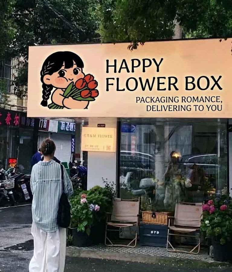 Floral Shop Signage Design Case: Happy Flower Box