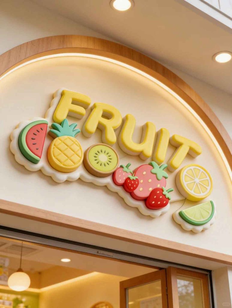 These illuminated signs turn the shop into a fairy-tale town