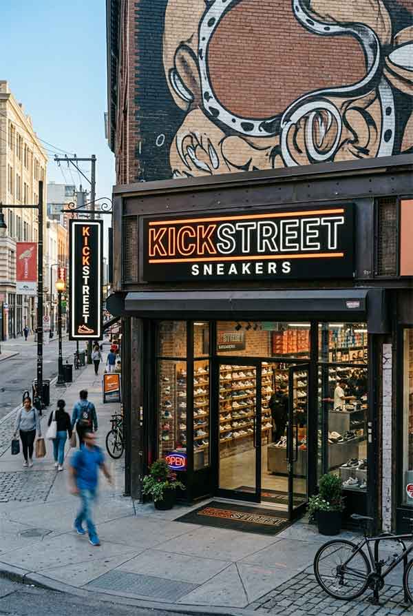 Sneaker Store Signage Design Case: KickStreet