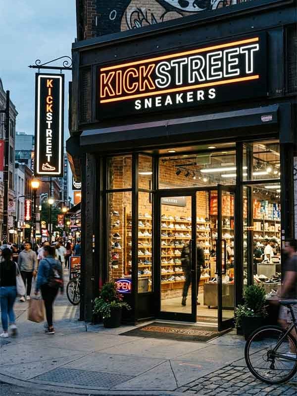 Sneaker Store Signage Design Case: KickStreet