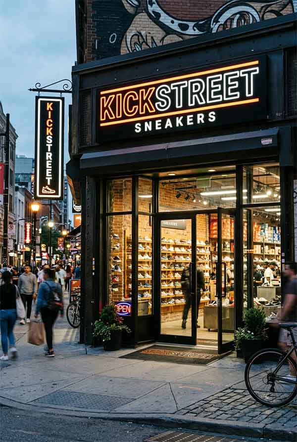 Sneaker Store Signage Design Case: KickStreet