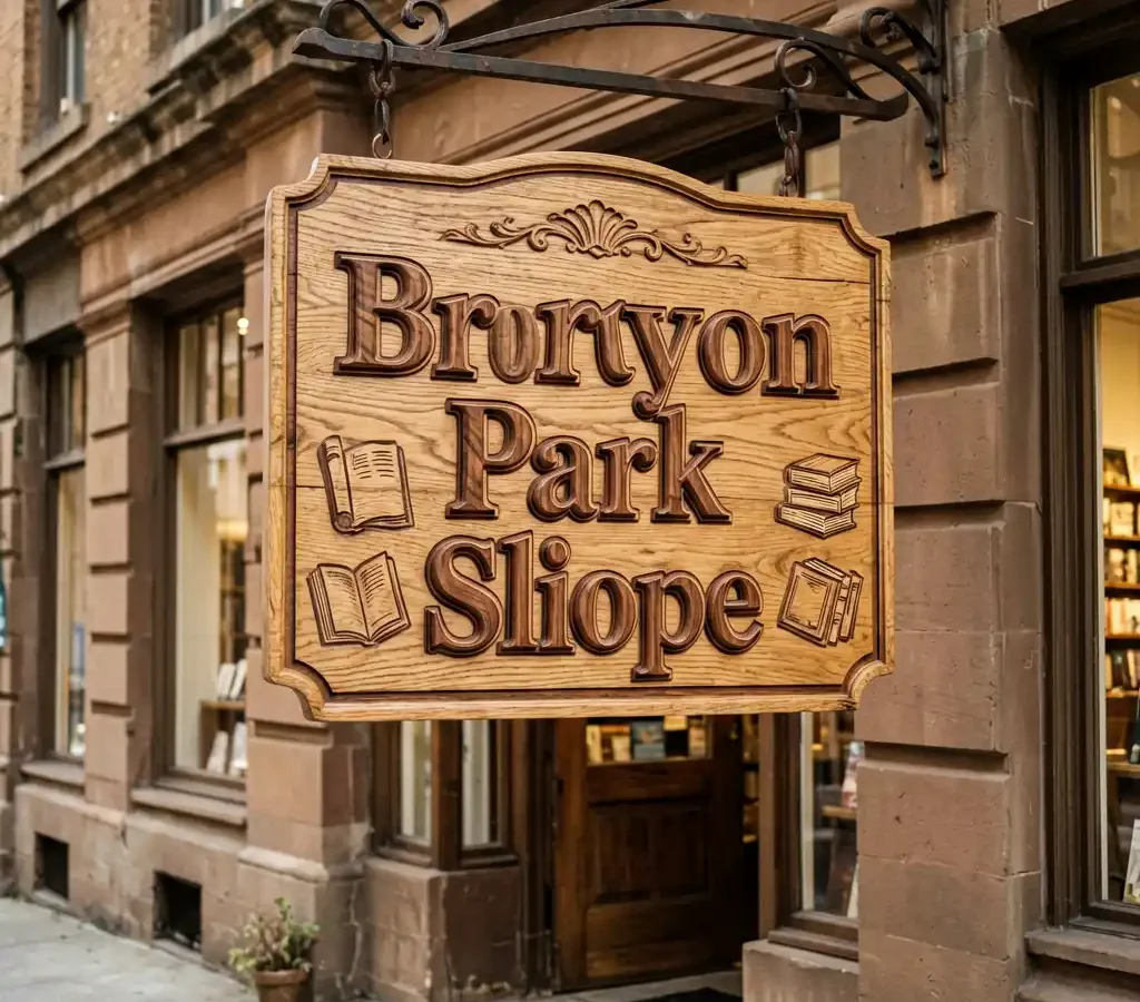 The Curated Page Independent Bookstore Signage in Brooklyn Park Slope