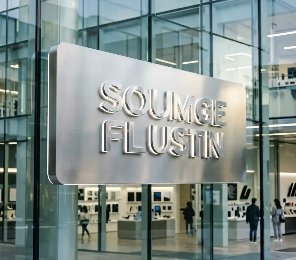 TechVision Electronics Store Futuristic Signage in SoMa San Francisco