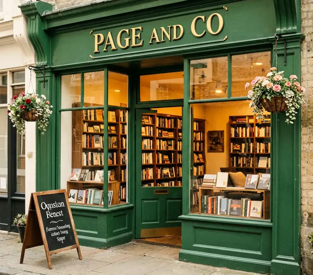 Page and Co A Classic Independent Bookstore Sign in Brooklyn Park Slope