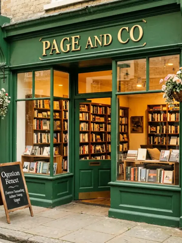 Page and Co A Classic Independent Bookstore Sign in Brooklyn Park Slope