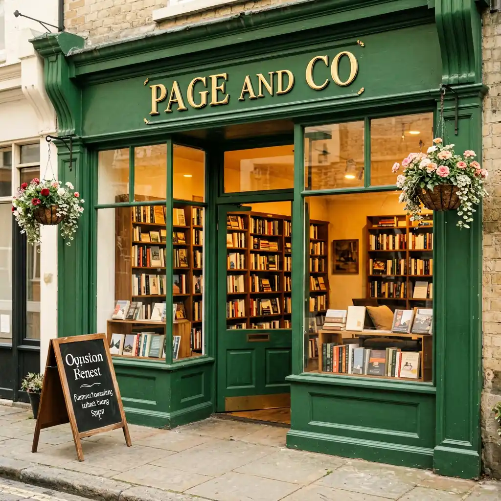 Page and Co A Classic Independent Bookstore Sign in Brooklyn Park Slope