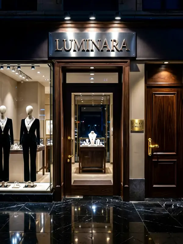 Luxury in Every Detail Luminara Jewelry Boutique Sign on Rodeo Drive