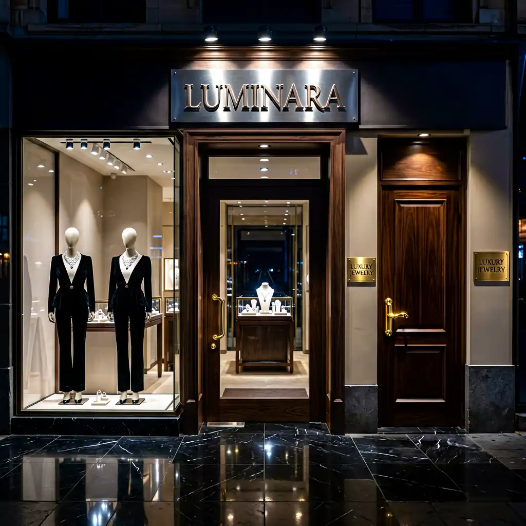 Luxury in Every Detail Luminara Jewelry Boutique Sign on Rodeo Drive