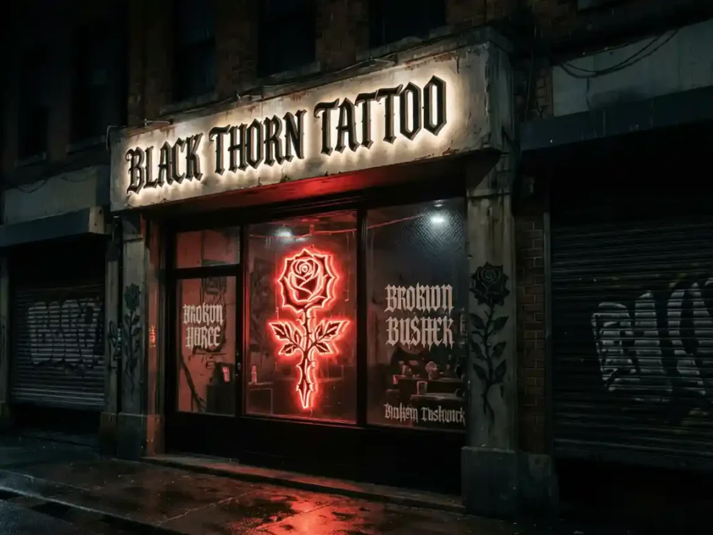 Tattoo Studio Signage Design Case: Black Thorn Tattoo