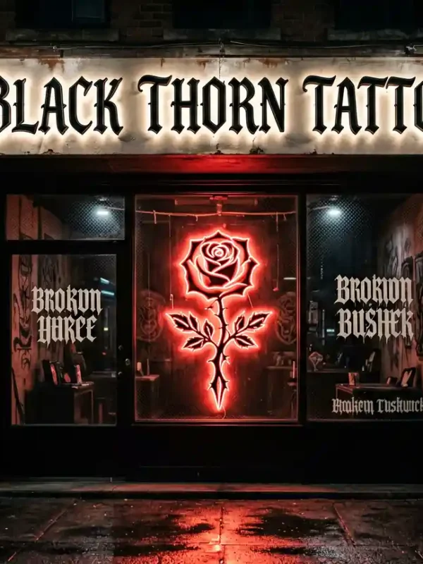 Tattoo Studio Signage Design Case: Black Thorn Tattoo