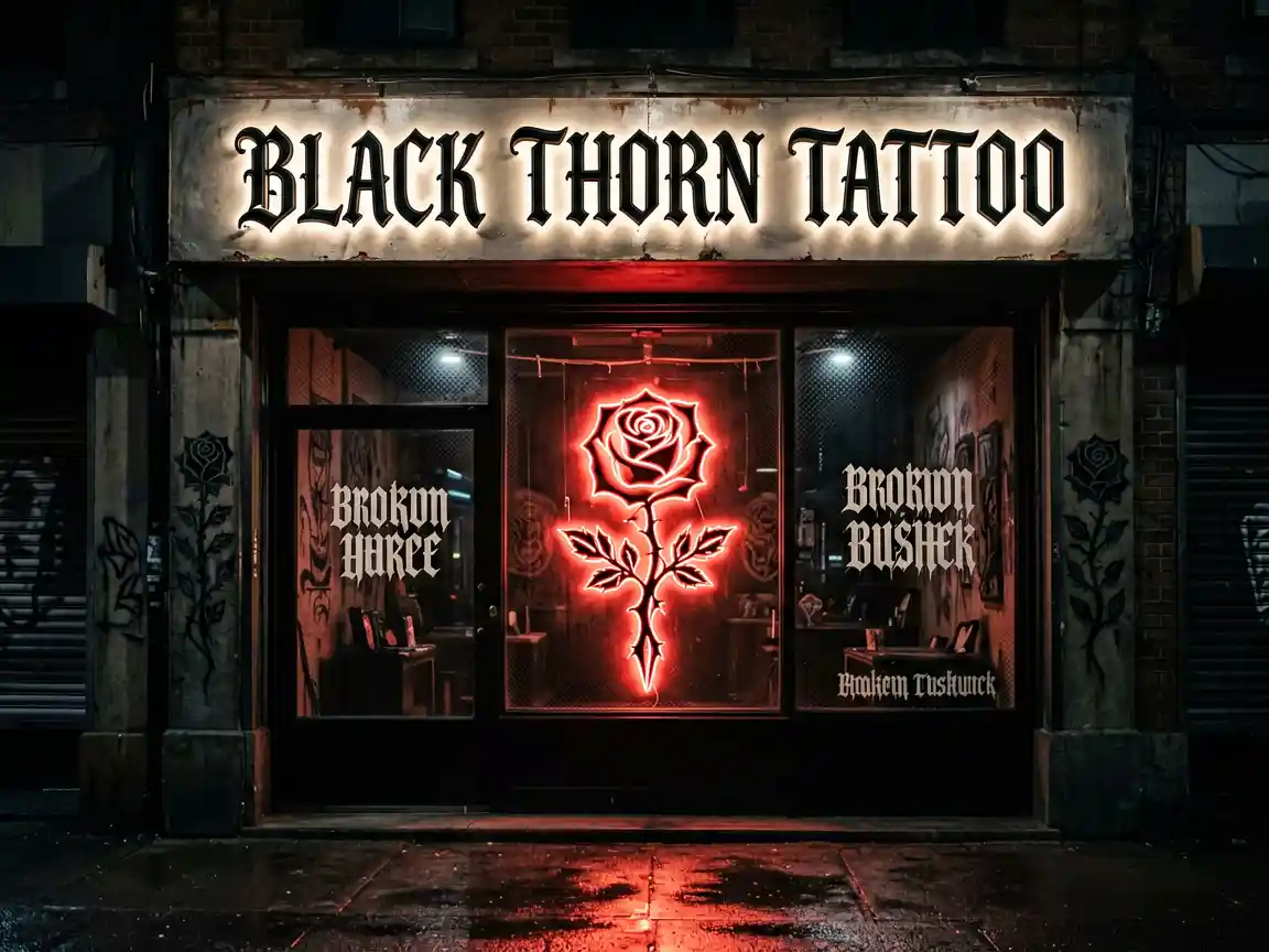 Tattoo Studio Signage Design Case: Black Thorn Tattoo
