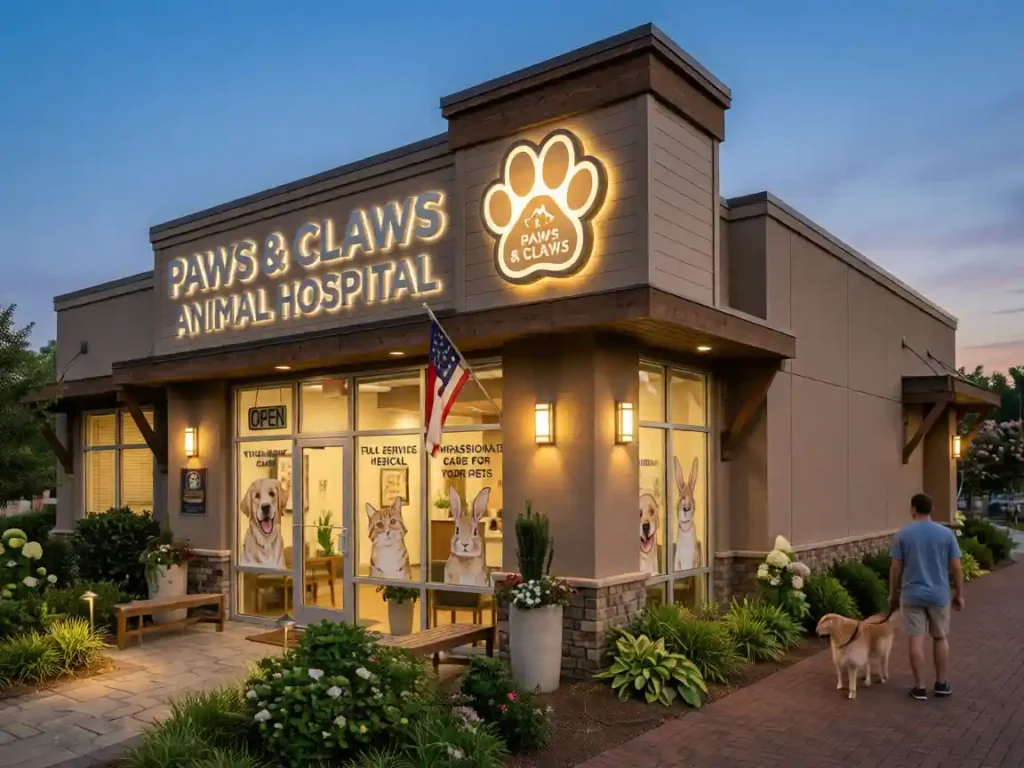 Veterinary Clinic Signage Design Case: Paws & Claws Animal Hospital