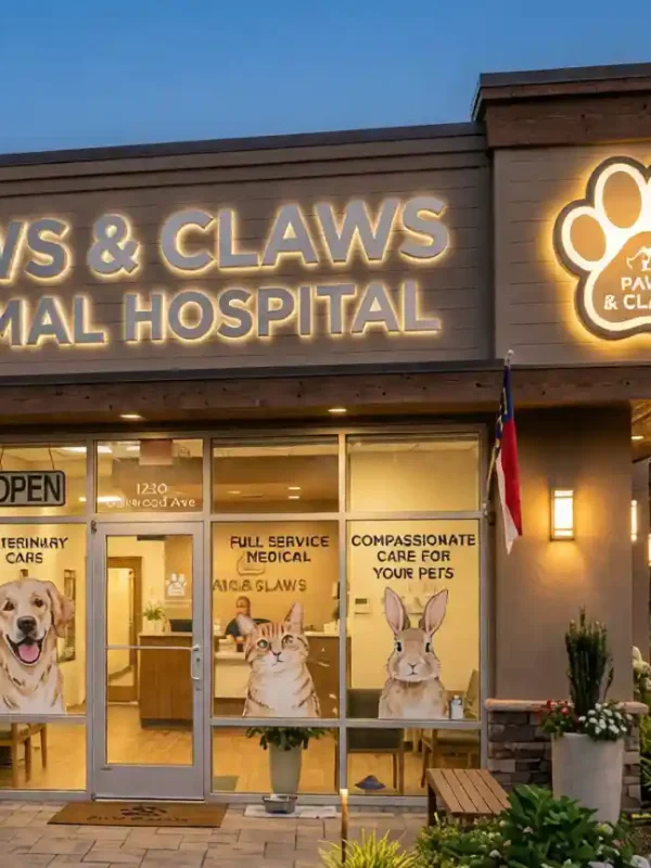Veterinary Clinic Signage Design Case: Paws & Claws Animal Hospital