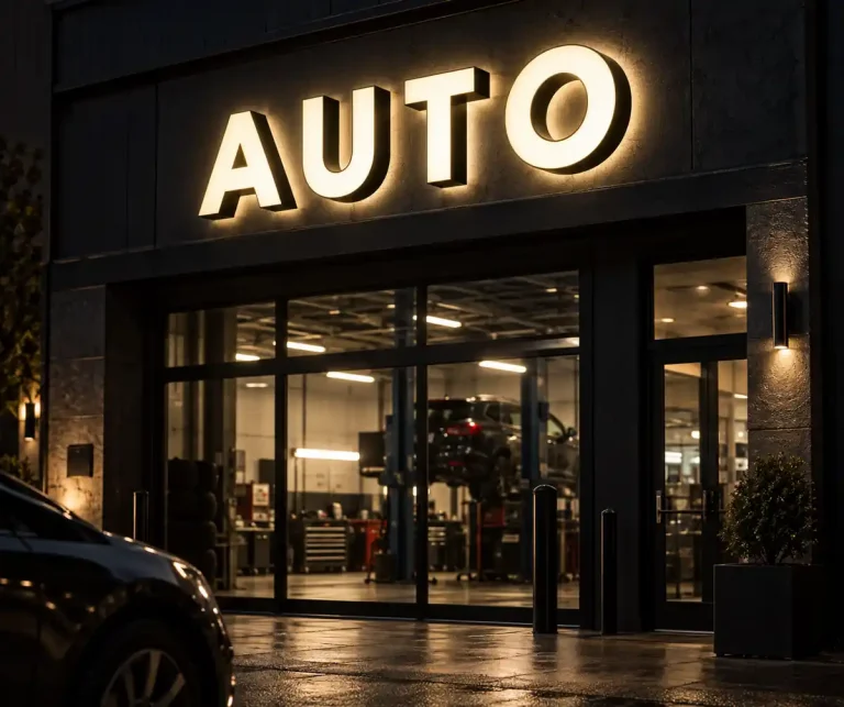 Auto Repair Front and Back Lit Sign