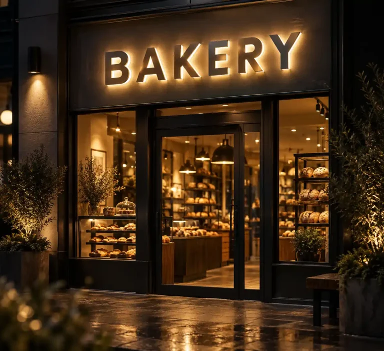 Bakery Halo Lit Channel Letters