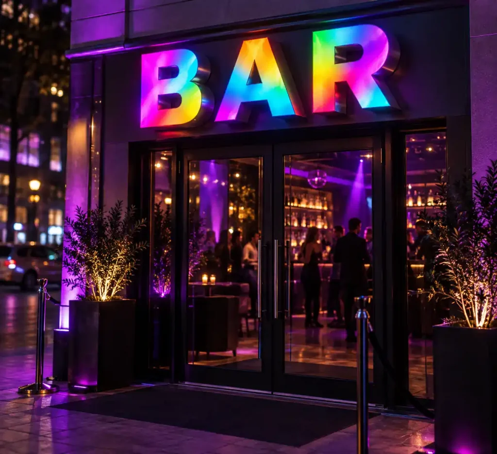 Bar & Nightclub Dynamic Luminous Sign — Day sample