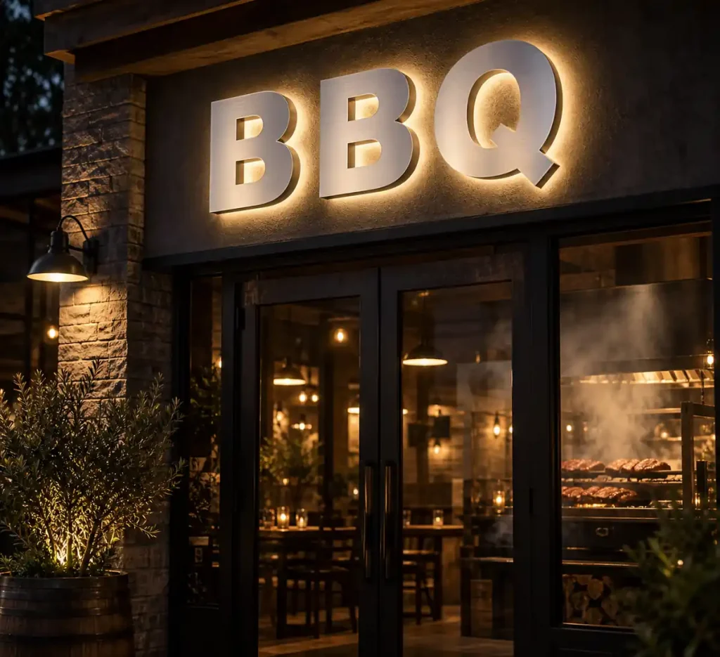 BBQ & Grill Halo Lit Channel Letters — Day sample