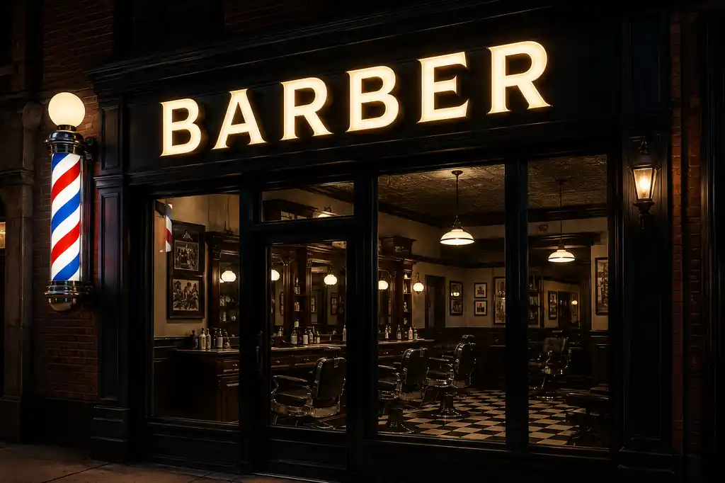 Barber Shop Channel Letters — Day sample
