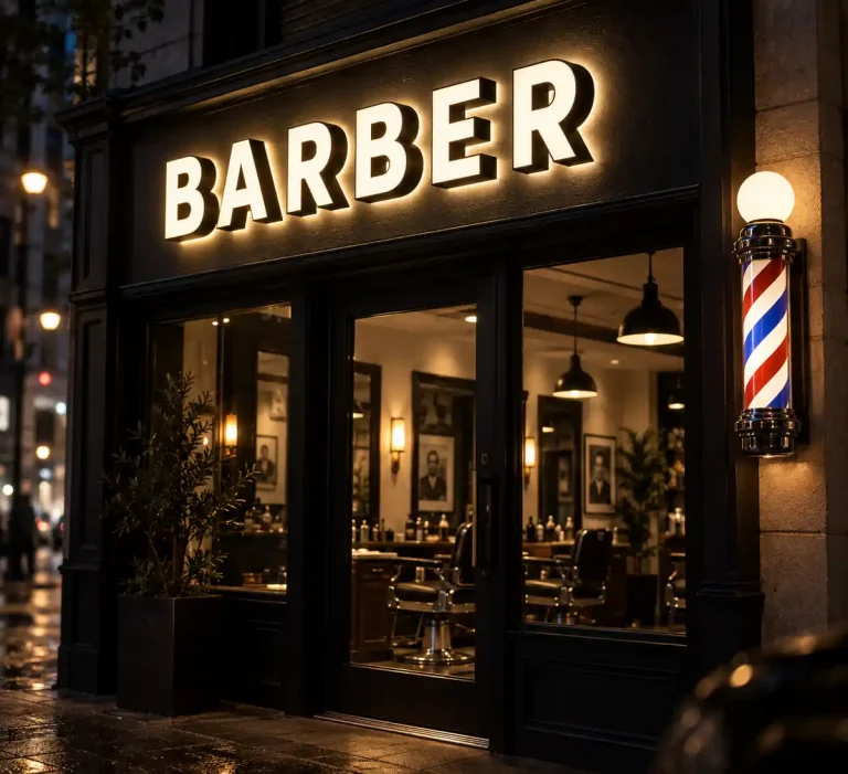 Barber Shop Front and Back Lit Sign