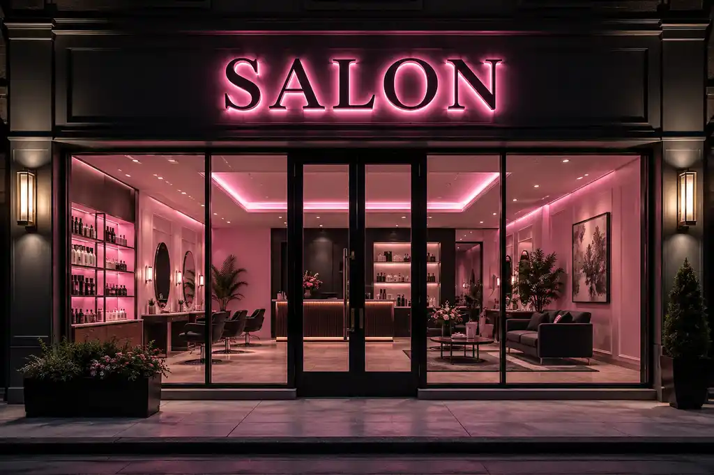 Beauty Salon Channel Letters — Day sample