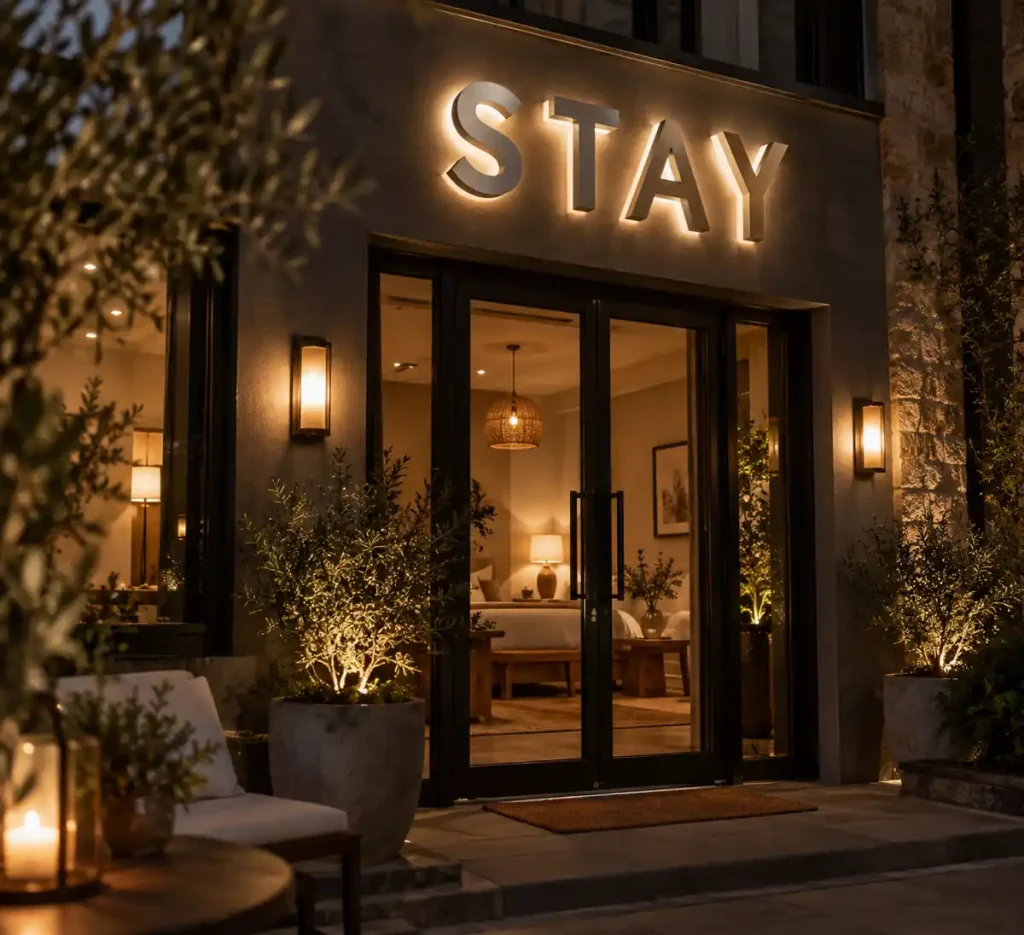 B&B / Homestay Halo Lit Channel Letters — Day sample