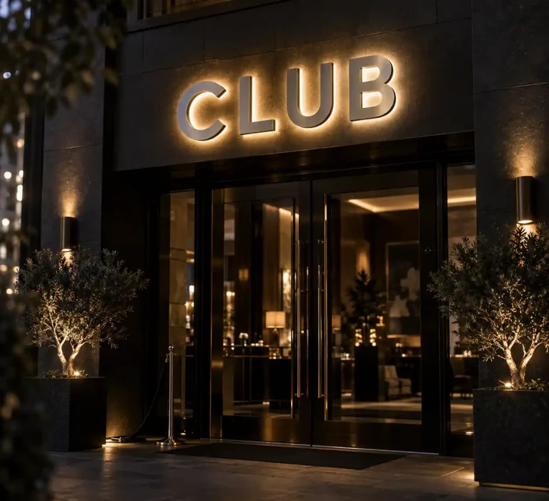 Business Club Halo Lit Channel Letters
