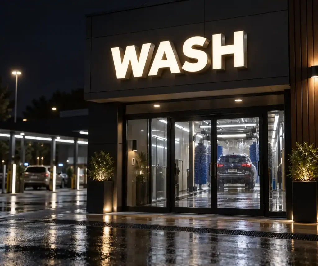 Car Wash Front Lit Channel Letters — Day sample