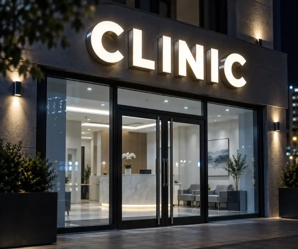 Medical Clinic Front Lit Channel Letters — Day sample