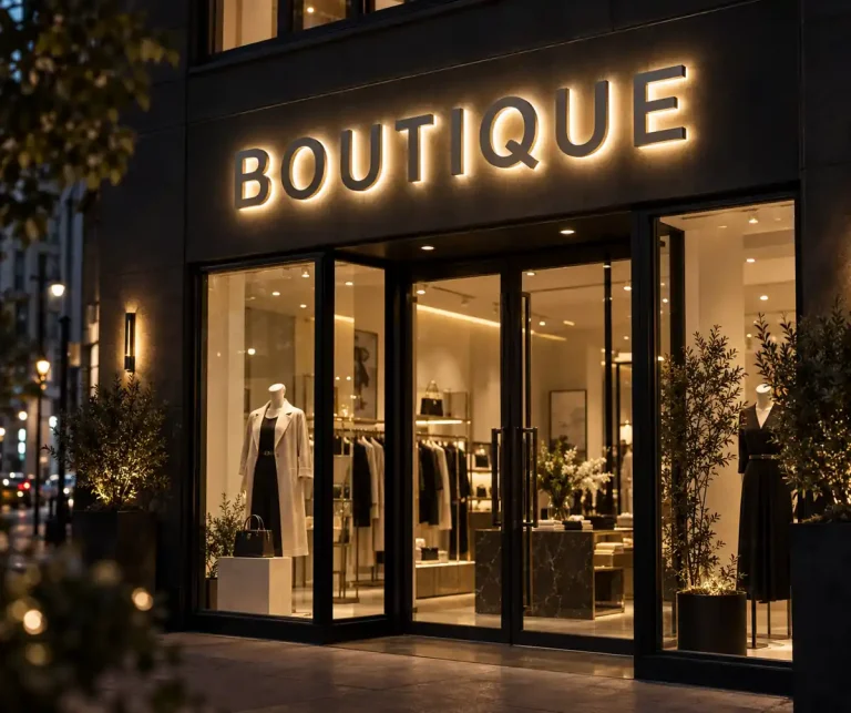 Clothing Boutique Halo Lit Channel Letters
