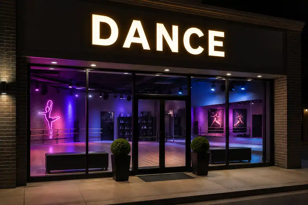 Dance Studio Channel Letters — Day sample