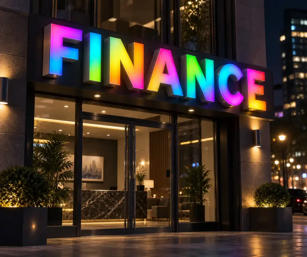 Finance & Insurance Dynamic Luminous Sign — Day sample