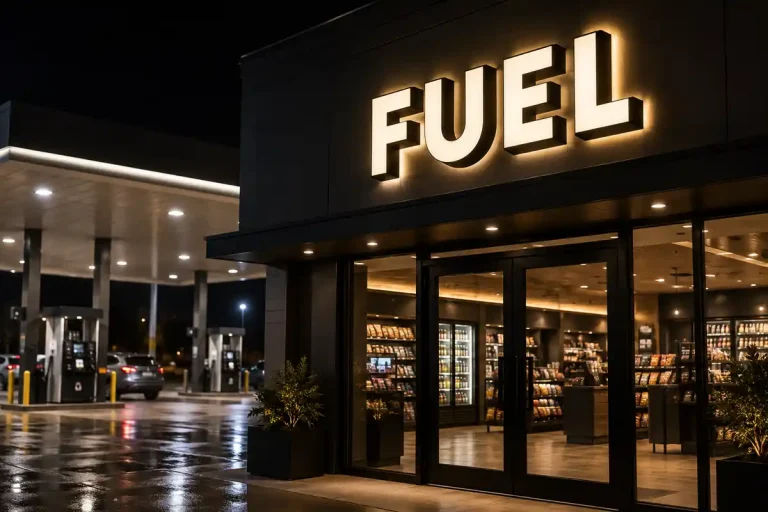 Gas Station Front and Back Lit Sign