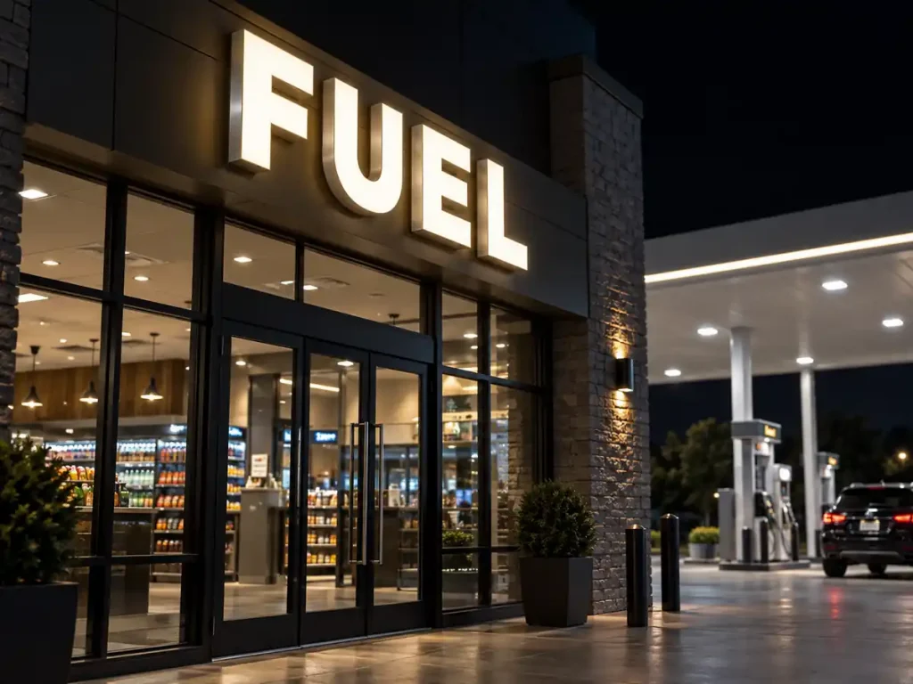 Gas Station Front Lit Channel Letters — Day sample