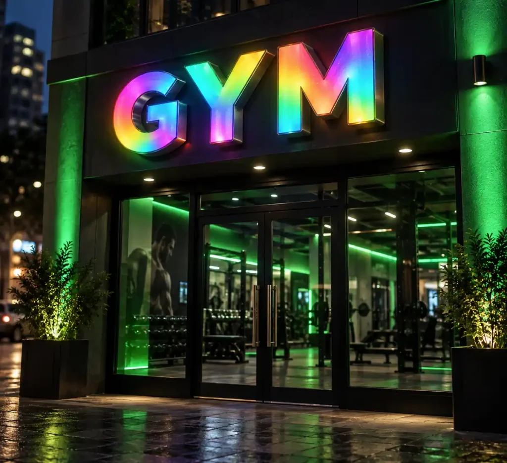 Gym Dynamic Luminous Sign — Day sample